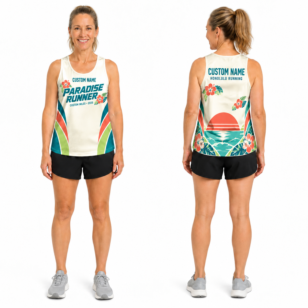 Custom Name Miles Paradise Miles Running Tank Top