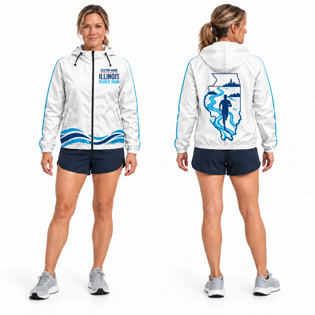 Custom Name Illinois River Run Illinois Running Windbreaker Jacket