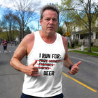 Funny Running Tank Top I Run For Beer Runner Quote Tech Singlet