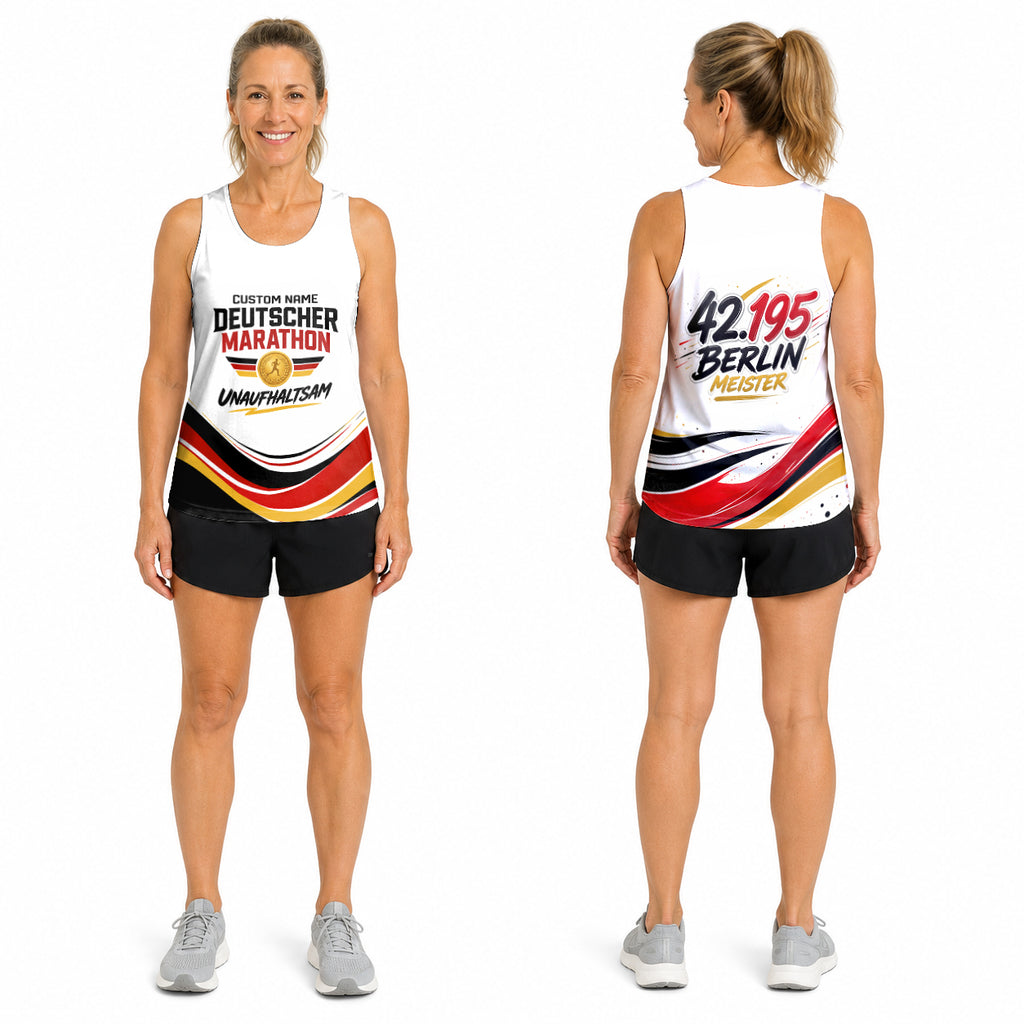 Abstrakte Fließende Wellen Berlin Wettkampftag Lauf-Tanktop