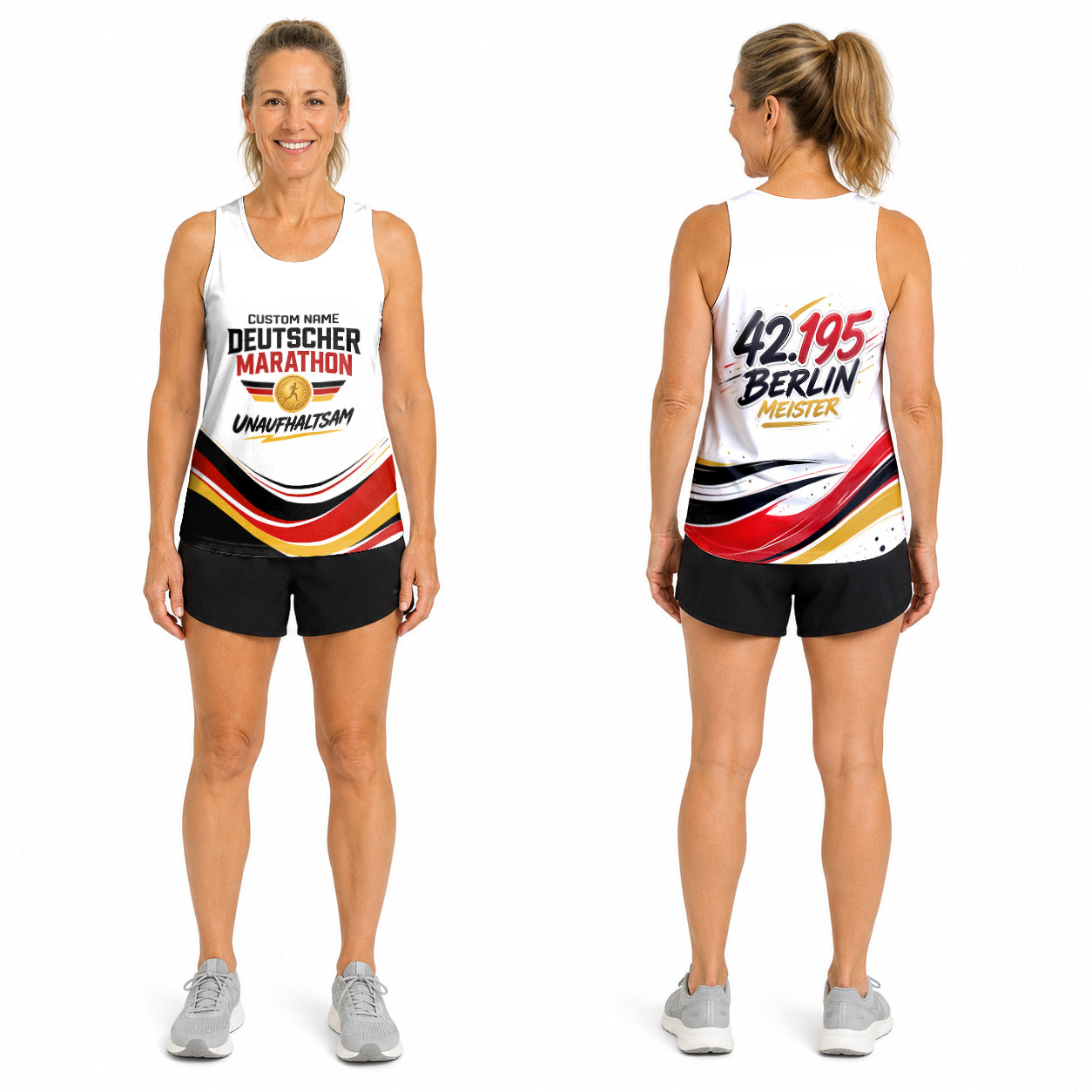 Abstrakte Fließende Wellen Berlin Wettkampftag Lauf-Tanktop