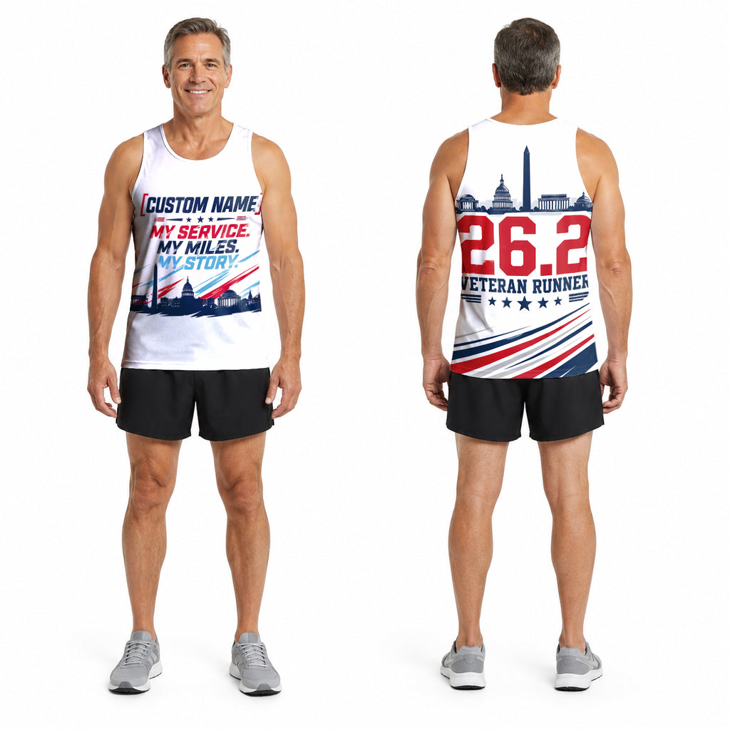 My Service My Miles The Marine Corp Race Day Running Tank Top