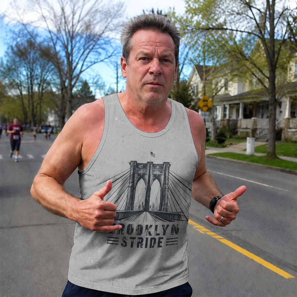 Brooklyn Bridge Distressed New York Running Tank Top