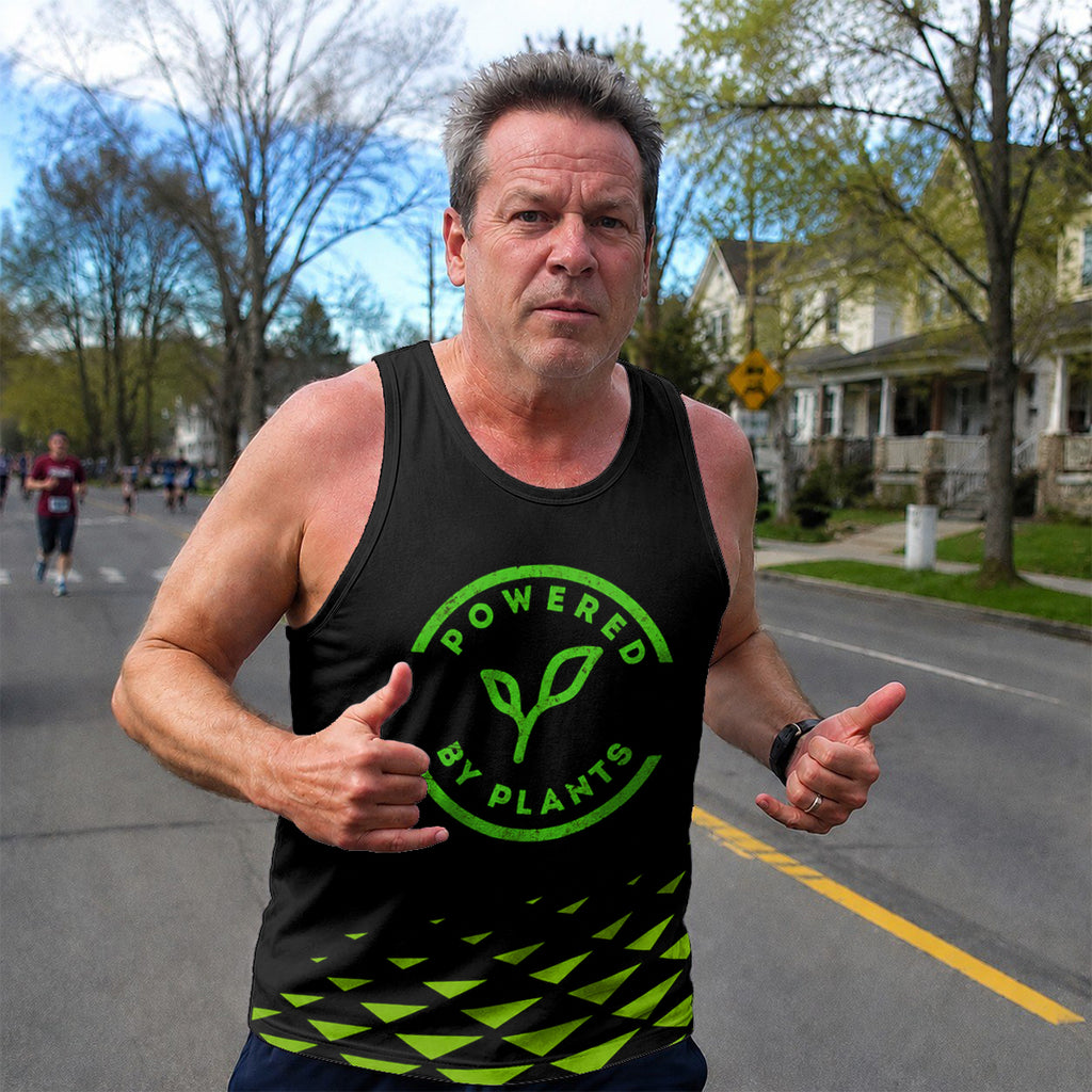 Vegan Running Tank Top Powered by Plants Running Singlet for Men and Women