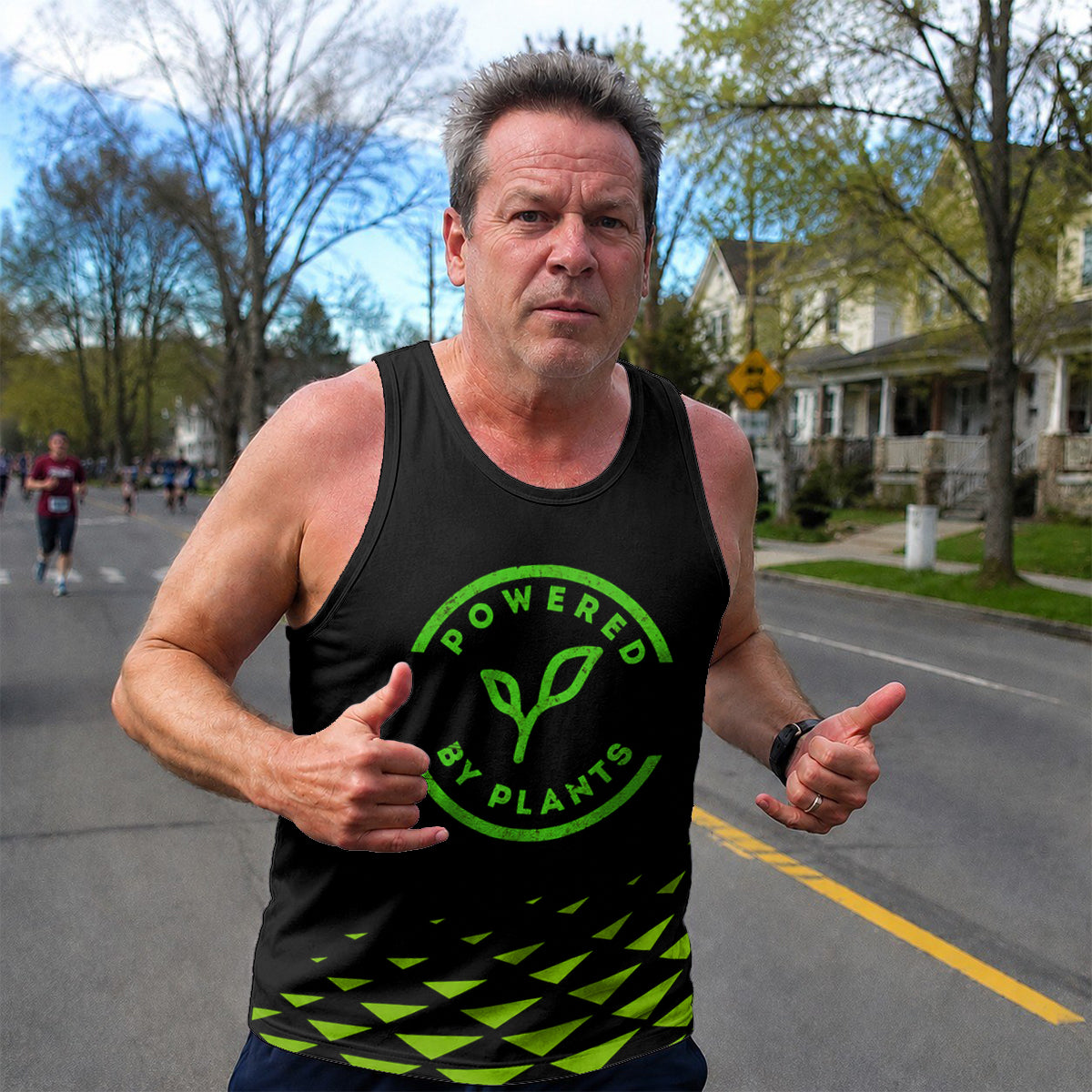 Vegan Running Tank Top Powered by Plants Running Singlet for Men and Women