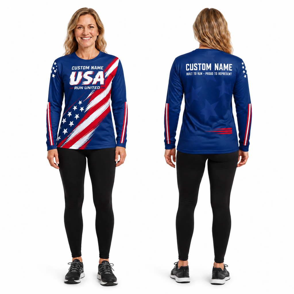 Custom Name Run United Running Long Sleeve Shirt