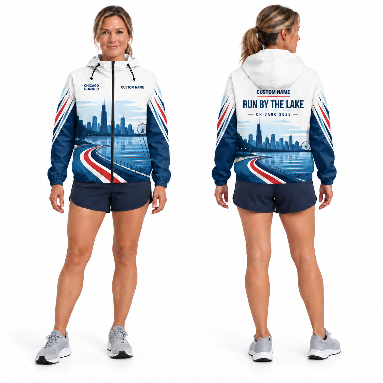 Custom Name Lakefront Runner Running Windbreaker Jacket