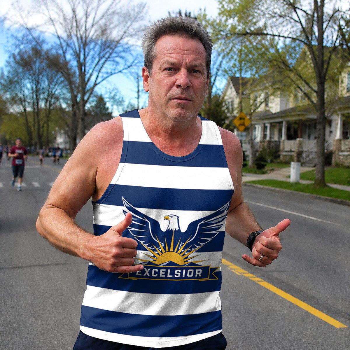 Excelsior Graphic Stripes New York Running Tank Top