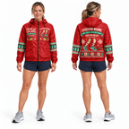 Custom Name Fa La La La Legs Santa Hustle Galveston Running Windbreaker Jacket