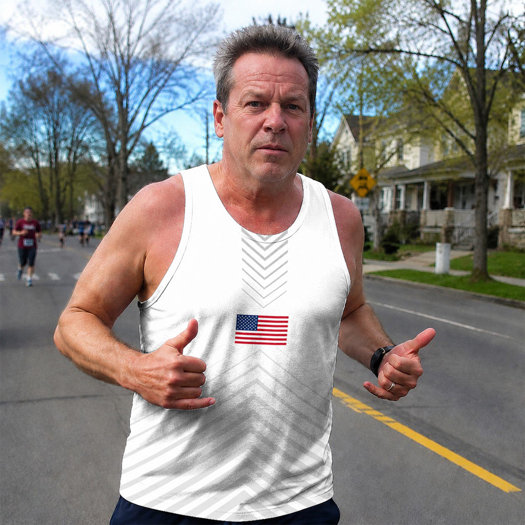 USA Running Tank Top American Flag Running Singlet for Men and Women