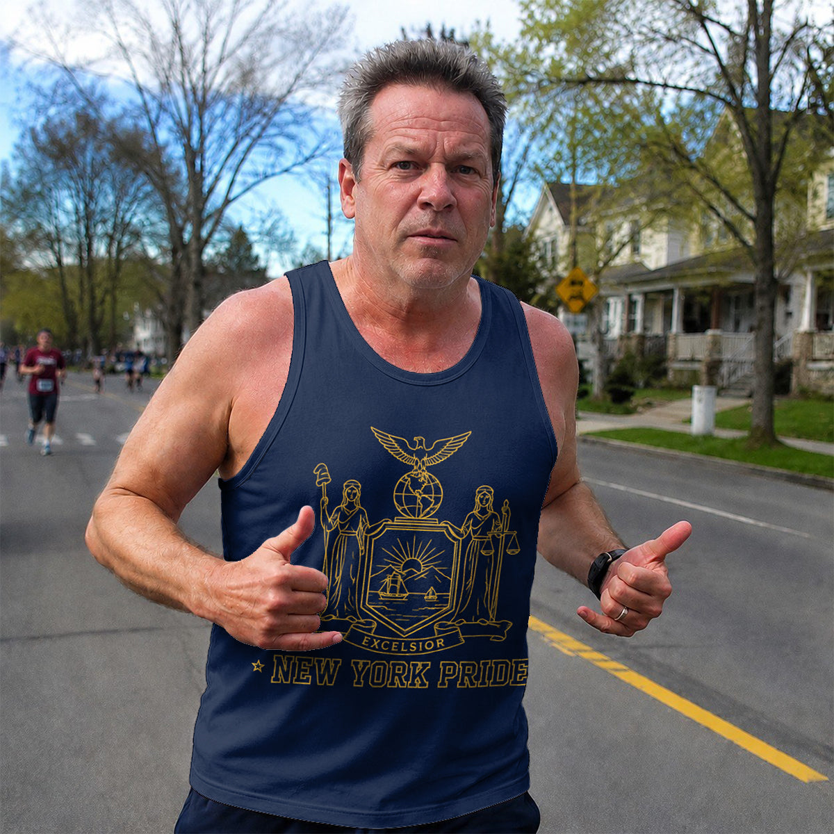 NY Flag Navy Classic New York Running Tank Top