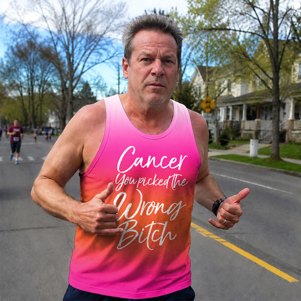 Cancer Fighter Running Tank Top You Picked the Wrong One Running Singlet for Men and Women