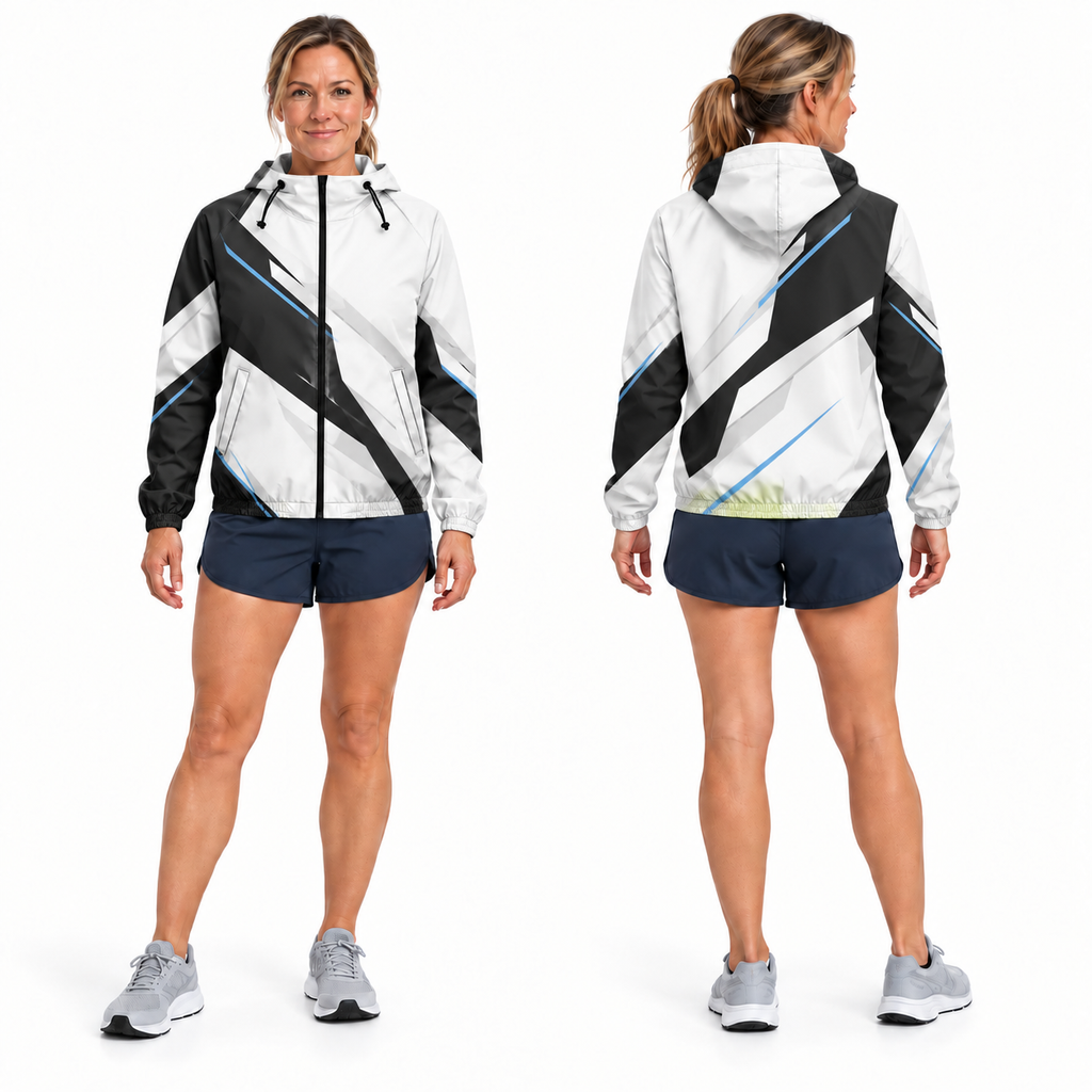 Custom Name States Monochrome Edge Running Windbreaker Jacket