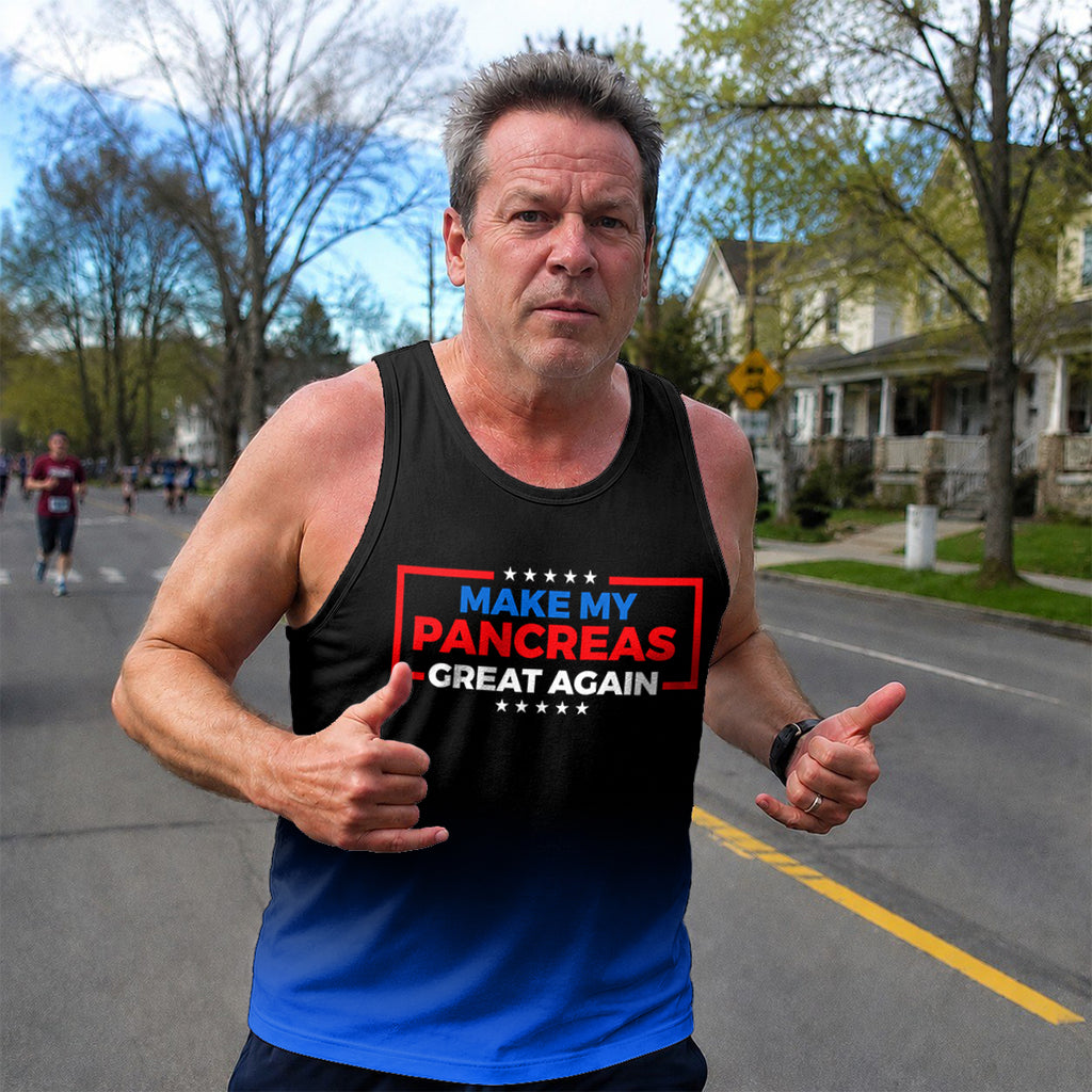 Diabetes Fighter Running Tank Top My Pancreas Great Again Running Singlet for Men and Women