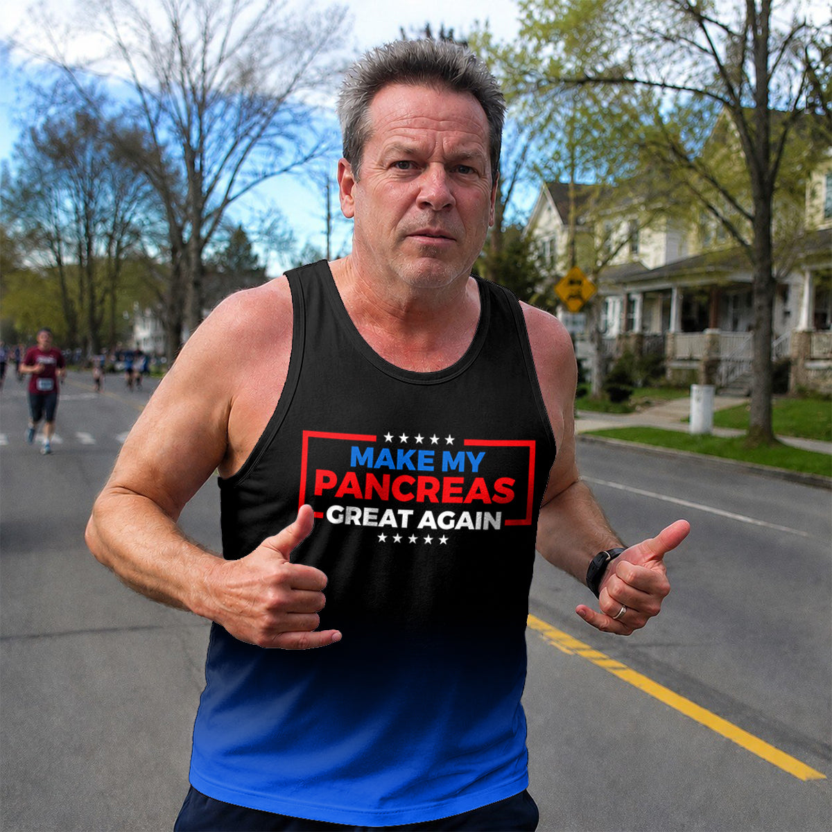 Diabetes Fighter Running Tank Top My Pancreas Great Again Running Singlet for Men and Women