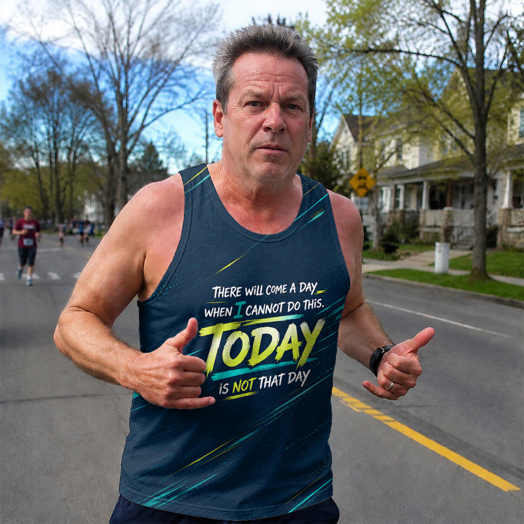 Motivational Quotes Running Tank Top _ Not Today Tech Running Singlet