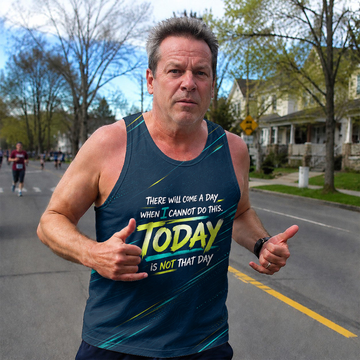 Motivational Quotes Running Tank Top _ Not Today Tech Running Singlet