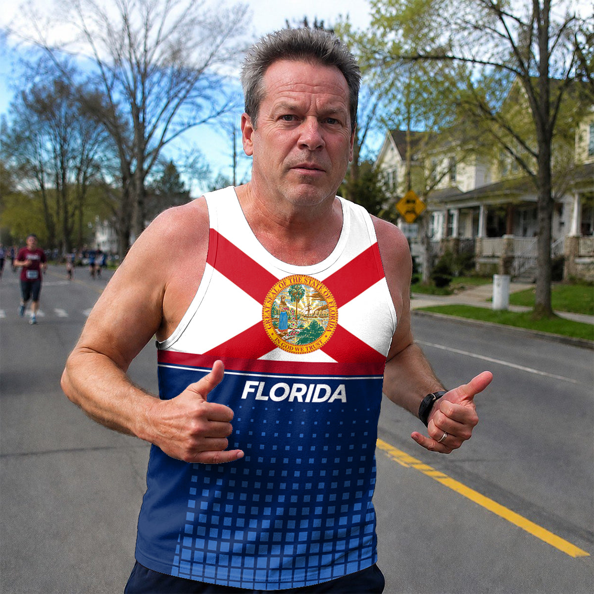 Patriotic Tech Running Tank Top - Florida State Pride Running Singlet