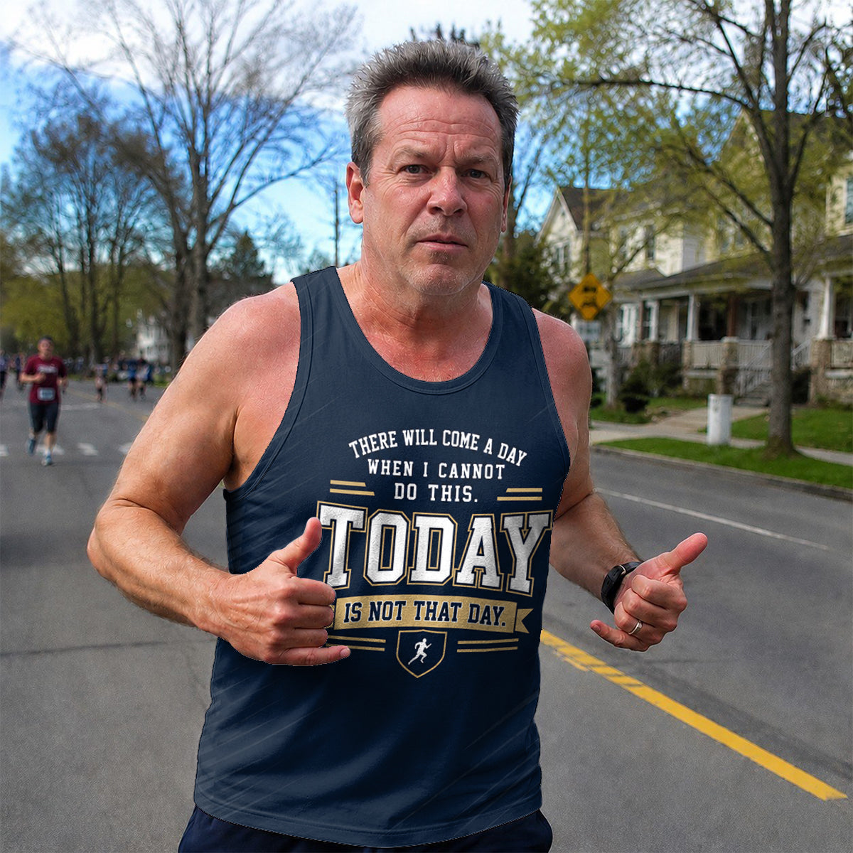 Motivational Quotes Running Tank Top _ Not Today 2 Tech Running Singlet