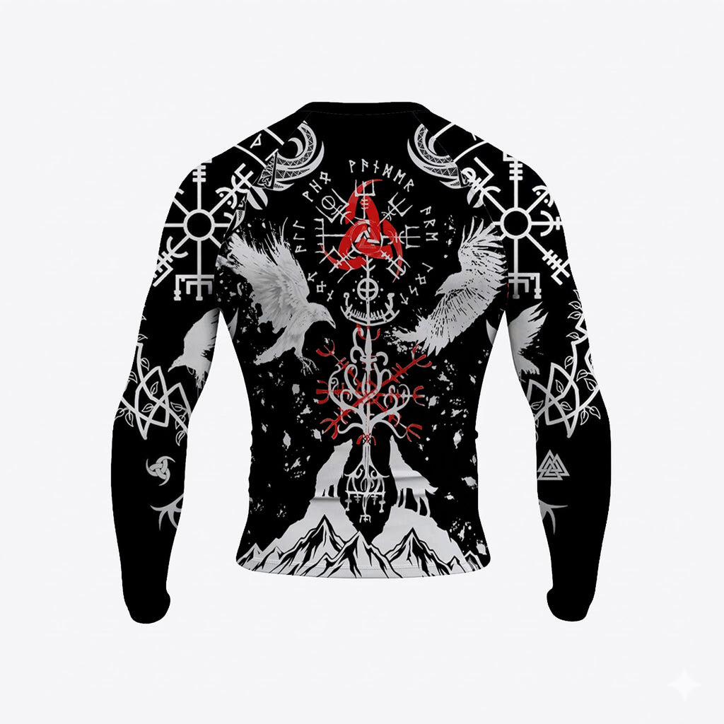 Shadows of Valhalla The Raven & Wolf BJJ Rash Guard