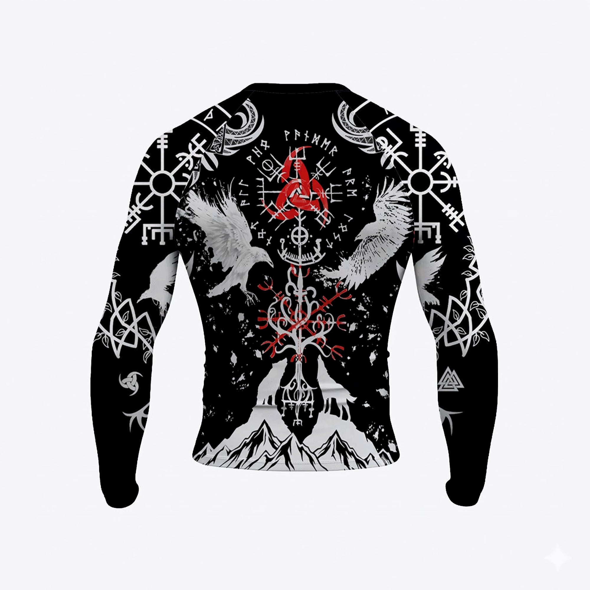 Shadows of Valhalla The Raven & Wolf BJJ Rash Guard