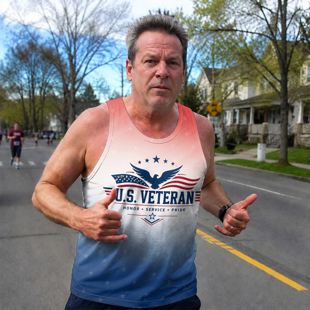 Veteran Tech Running Tank Top - Honor Service Running Singlet