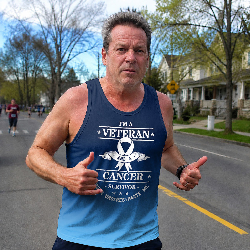 Cancer Fighter Running Tank Top Veteran Survivor Running Singlet for Men and Women