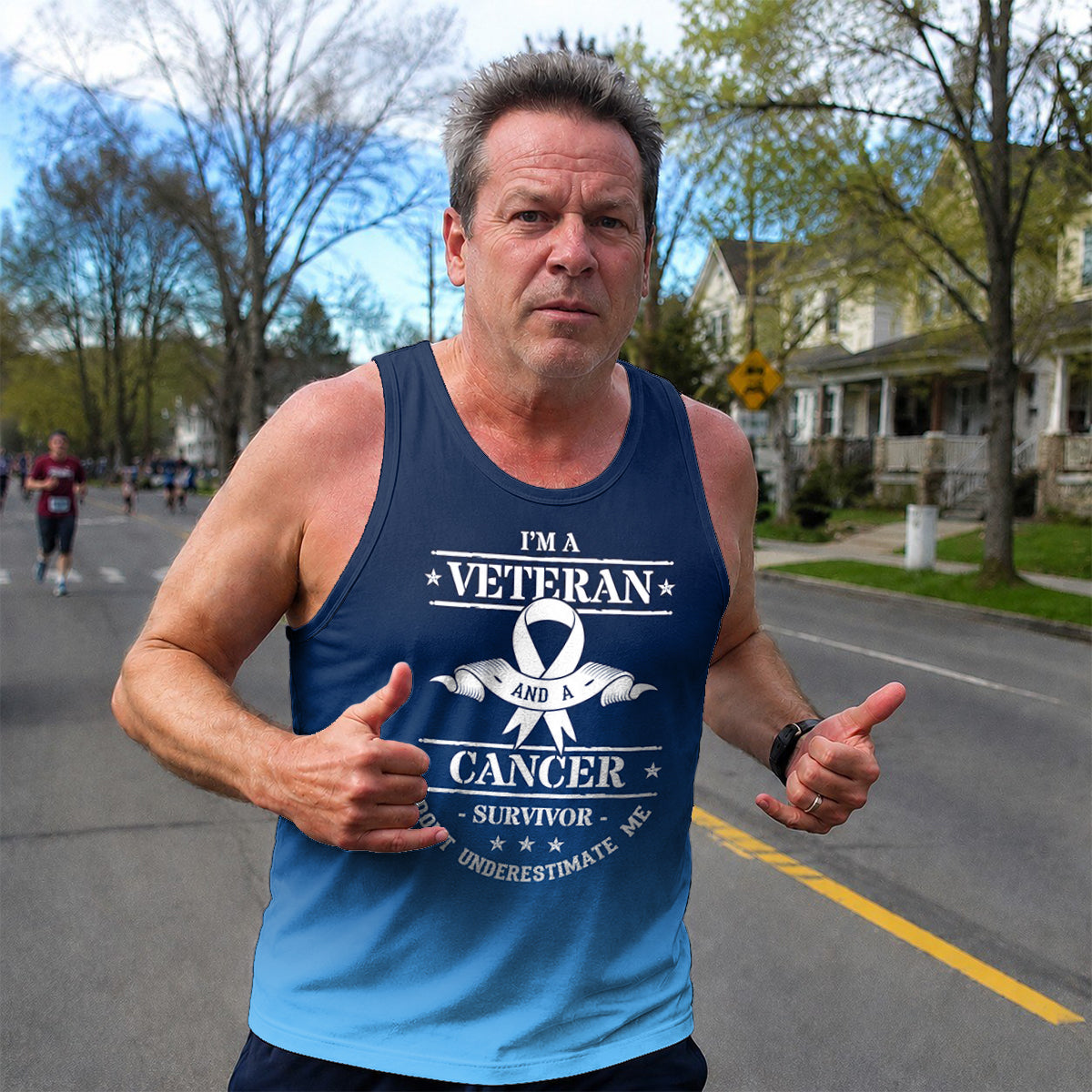 Cancer Fighter Running Tank Top Veteran Survivor Running Singlet for Men and Women