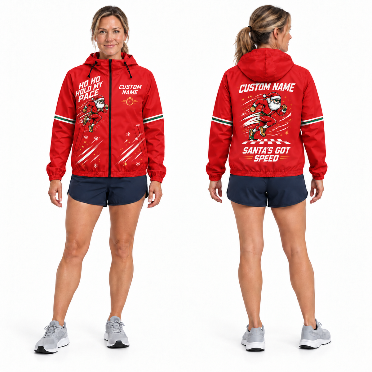 Custom Name Ho Ho Hold My Pace Running Windbreaker Jacket