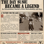 Personalized Vintage Newspaper Marathon Runner Poster