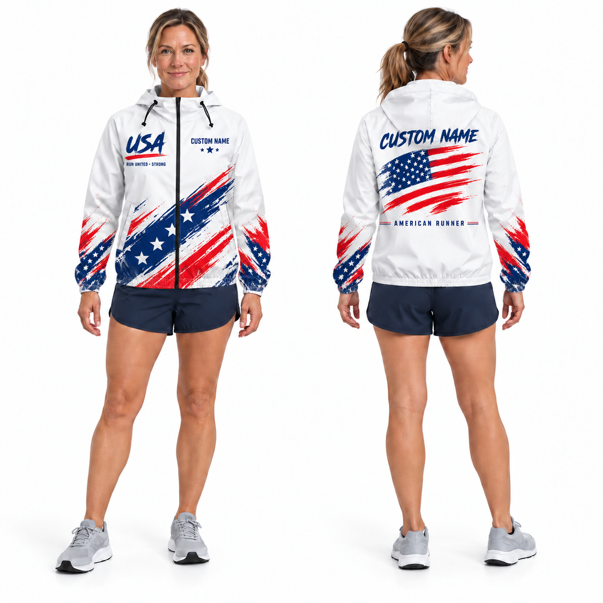 Custom Name Patriot Brush Jacket Running Windbreaker Jacket
