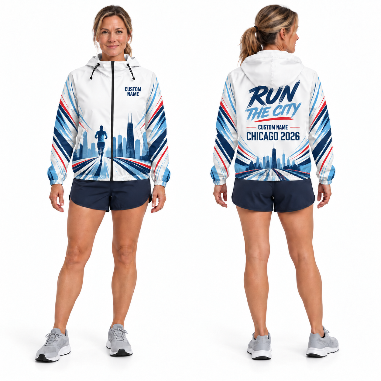 Custom Name Chicago Run The City Running Windbreaker Jacket