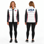 White American Heritage Sleeveless Running Puffer Jacket