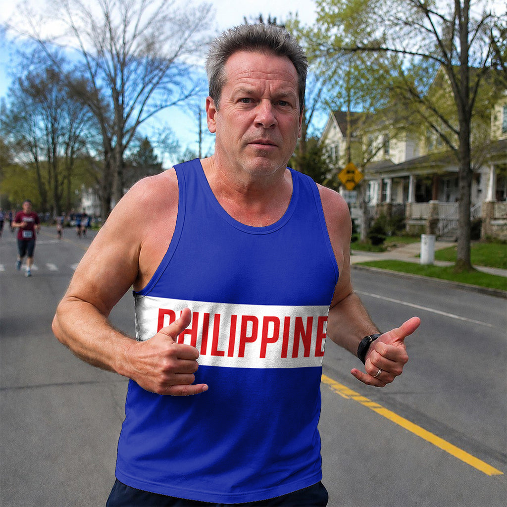 Philippines Running Tank Top Blue Philippines Running Singlet for Men and Women