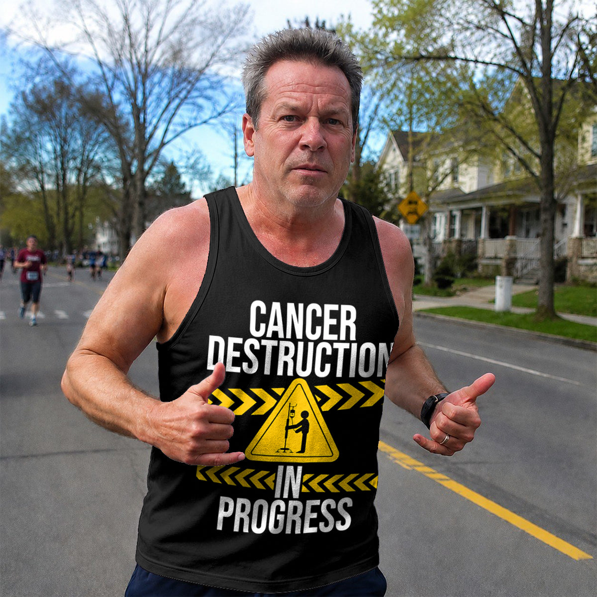 Cancer Fighter Running Tank Top Cancer Destruction Running Singlet for Men and Women