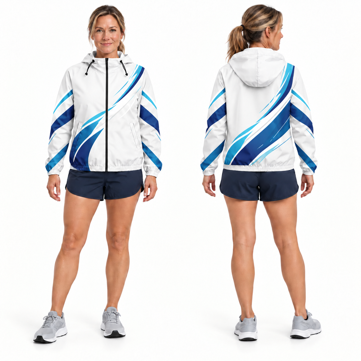 Custom Name State Minimal Aero Curve Running Windbreaker Jacket