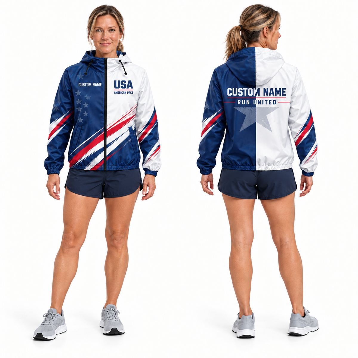 Custom Name American Pace Jacket Running Windbreaker Jacket