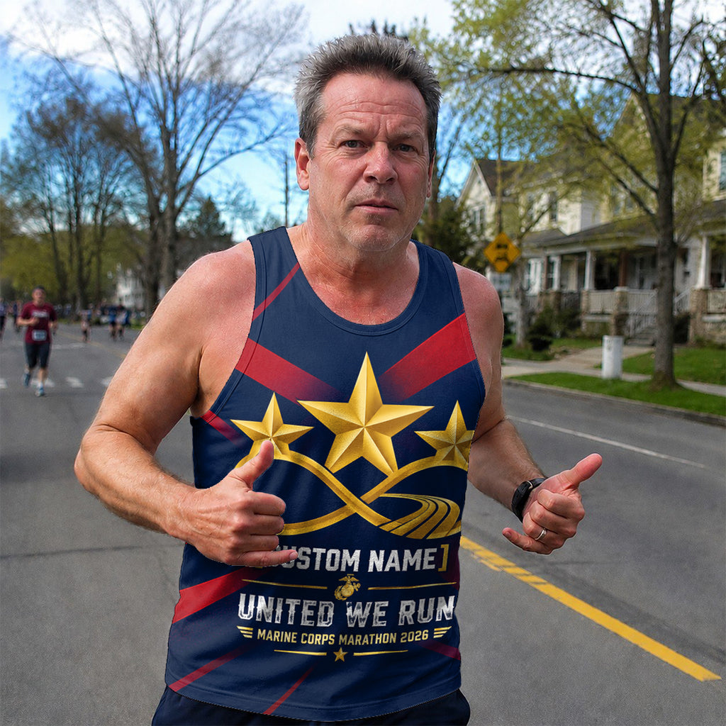 United We Run The Marine Corp Race Day Running Tank Top