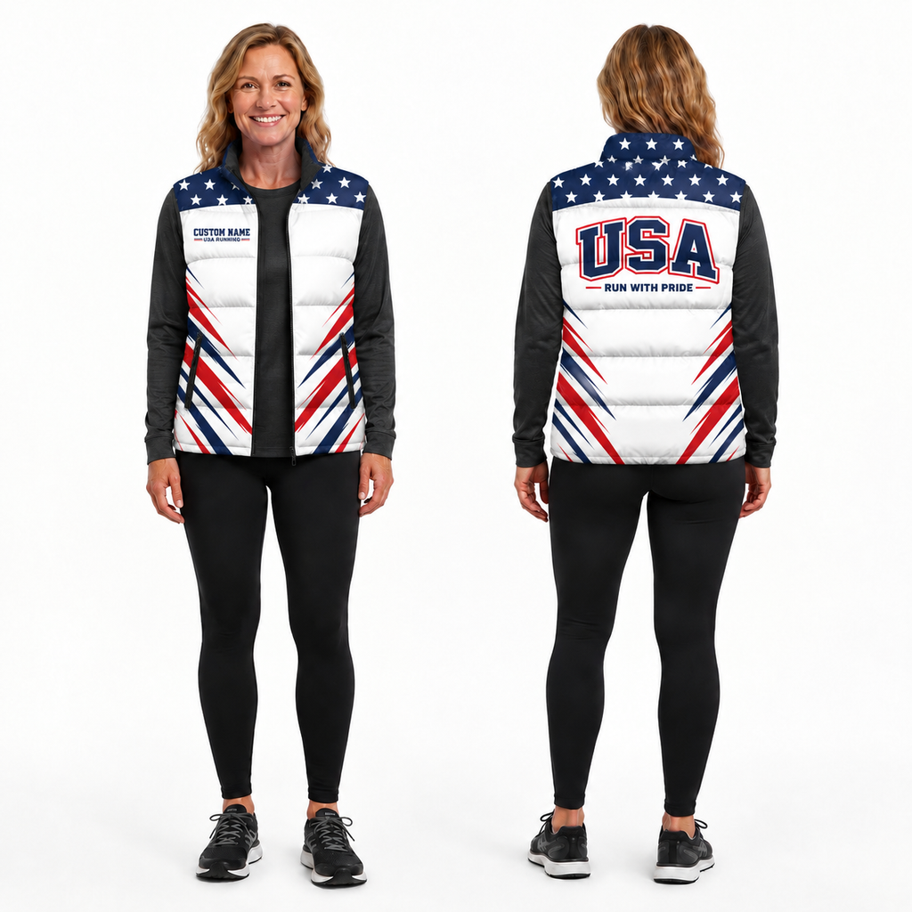 Stars & Stripes Velocity Sleeveless Running Puffer Jacket