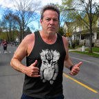 Cat Running Tank Top Sad Kitten Running Singlet for Men and Women