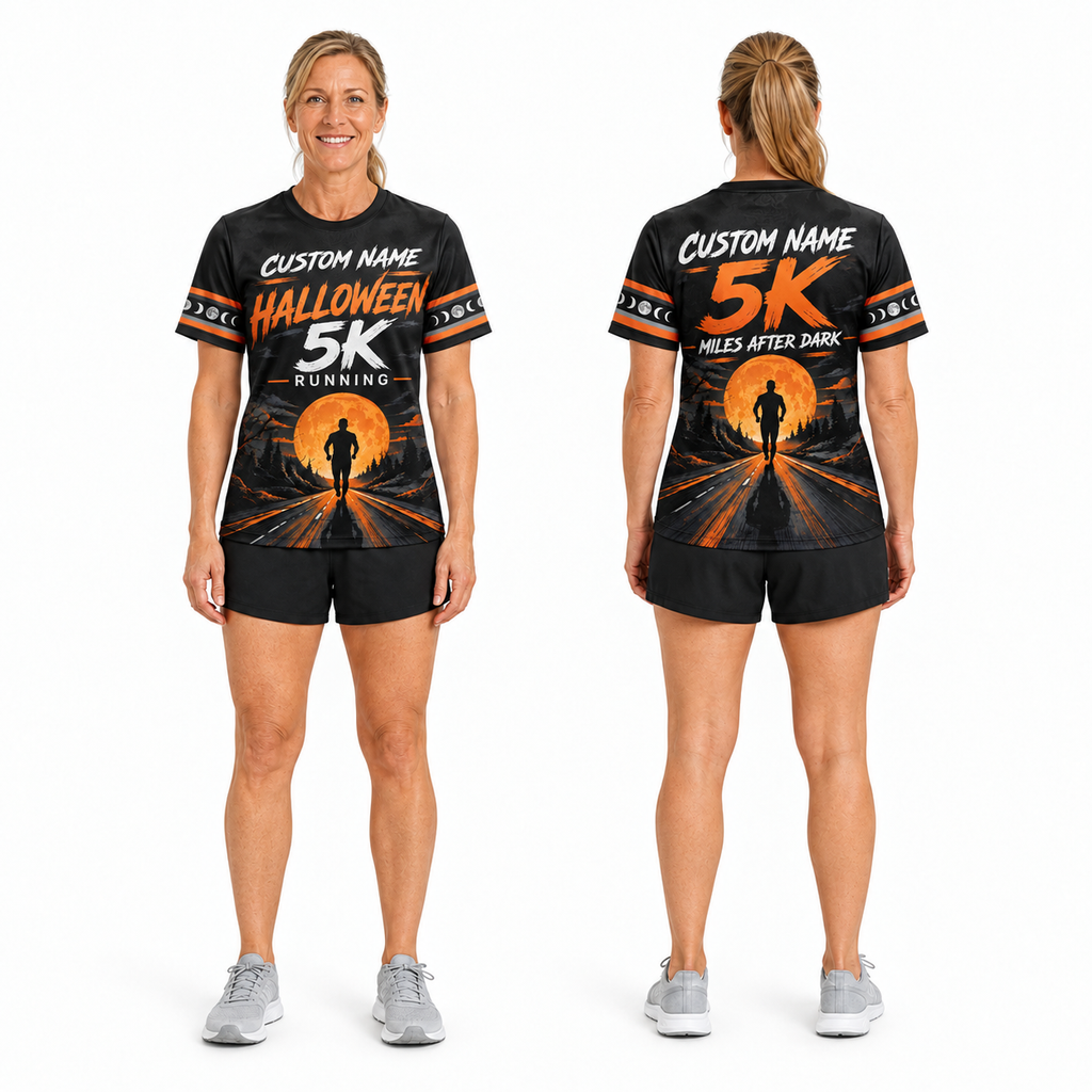 Custom Name Halloween 5K Finisher Halloween Tech Running T-Shirt