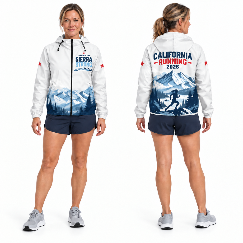 Custom Name California Sierra Strong Running Windbreaker Jacket