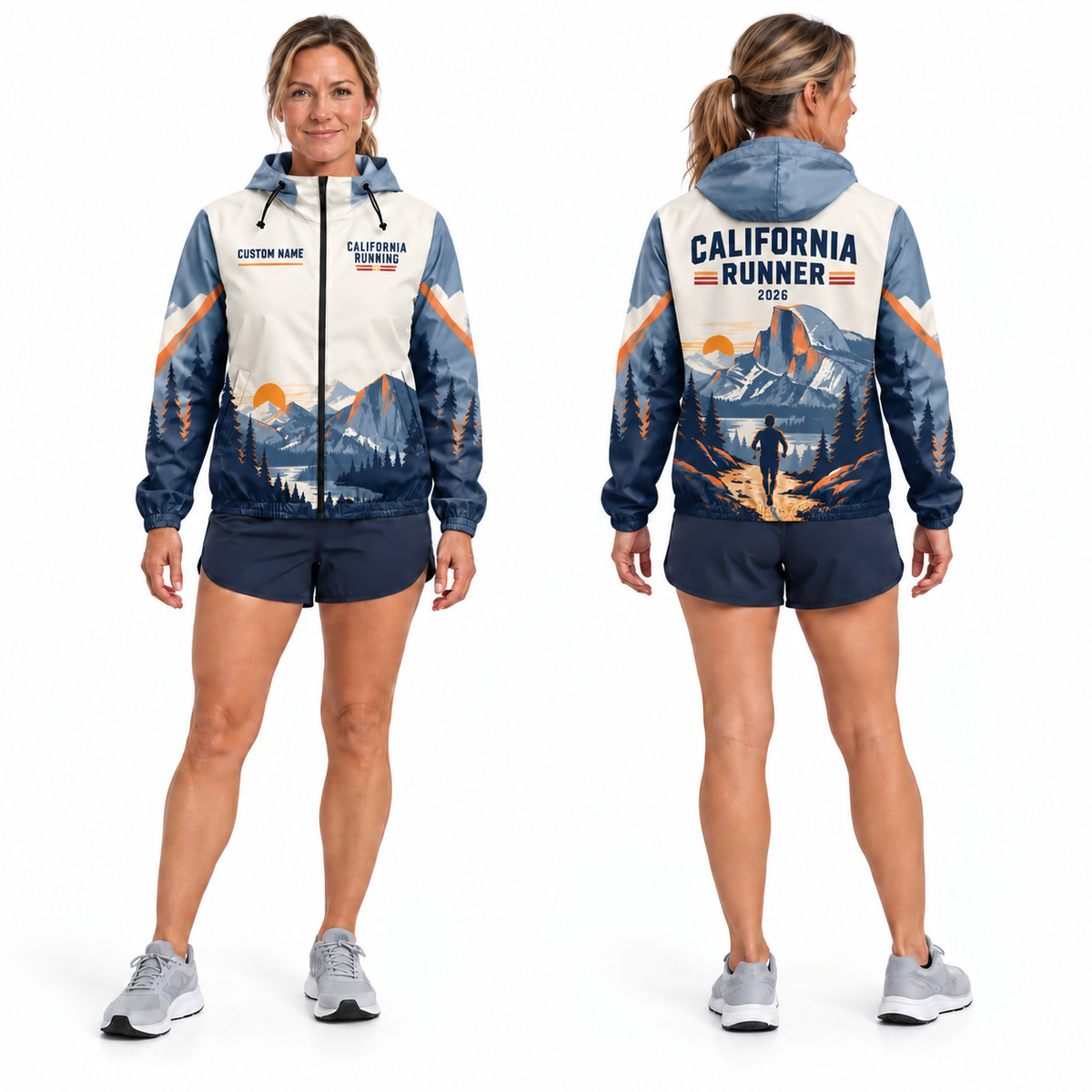Custom Name Yosemite California Runner Running Windbreaker Jacket