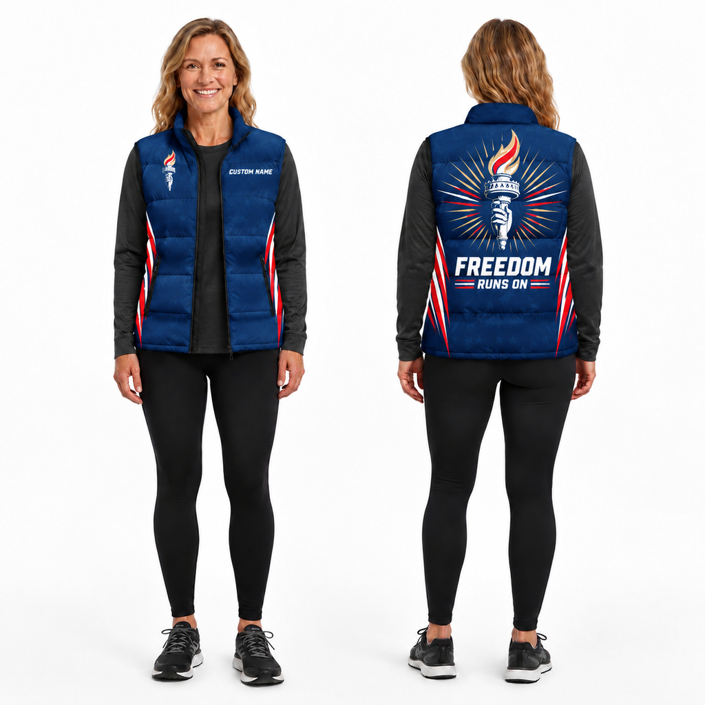 Torch of Freedom Sleeveless Running Puffer Jacket