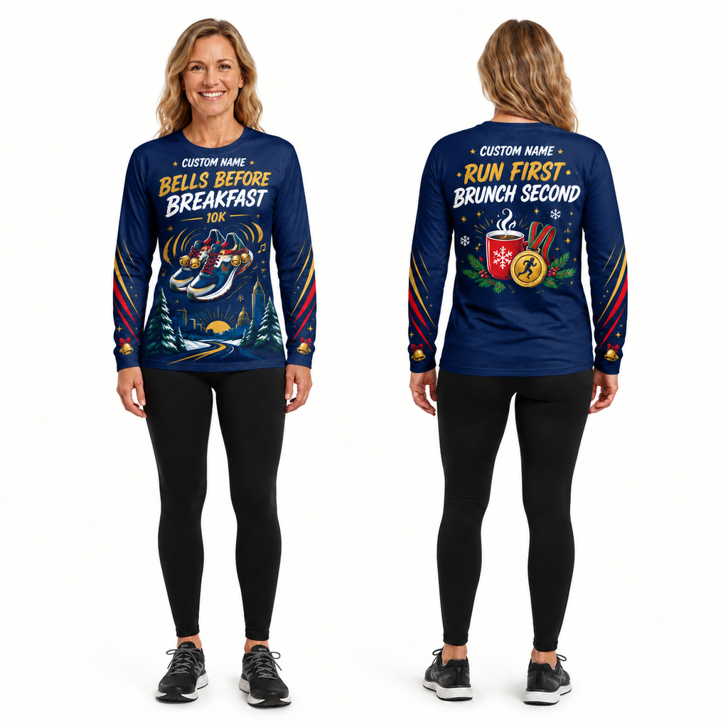 Custom Name Bells Before Breakfast Running Long Sleeve Shirt