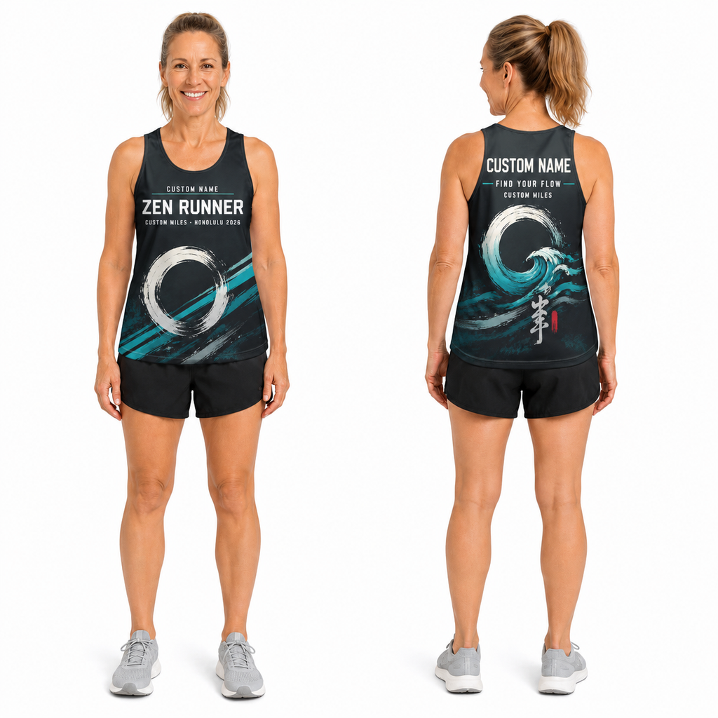Custom Name Miles Zen Wave Endurance Running Tank Top