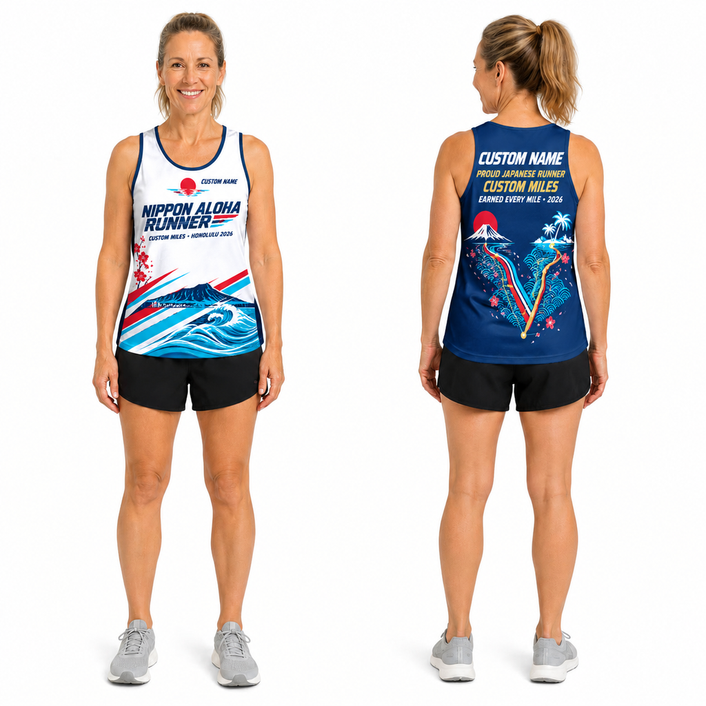 Custom Name Miles Nippon Aloha Victory Running Tank Top
