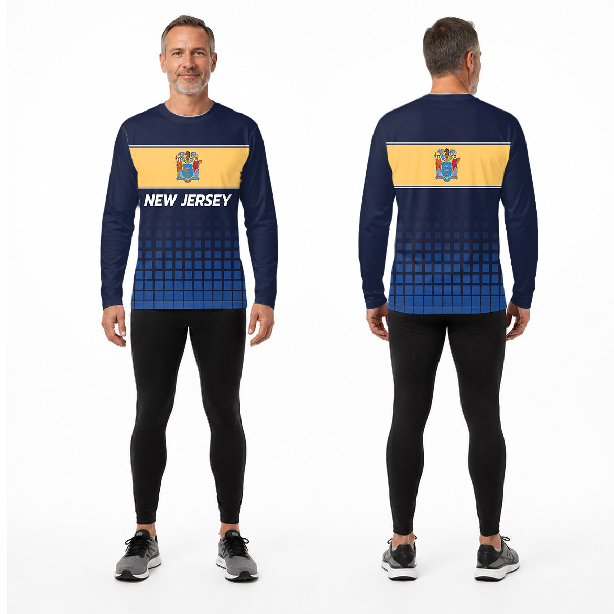 New Jersey State Pride Long Sleeve Running T-Shirt