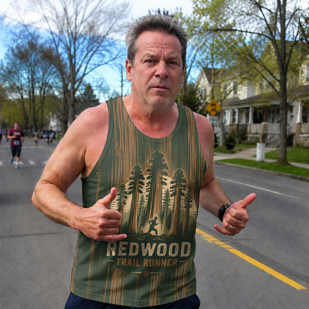 Redwood Forest Trail California State Running Tank Top