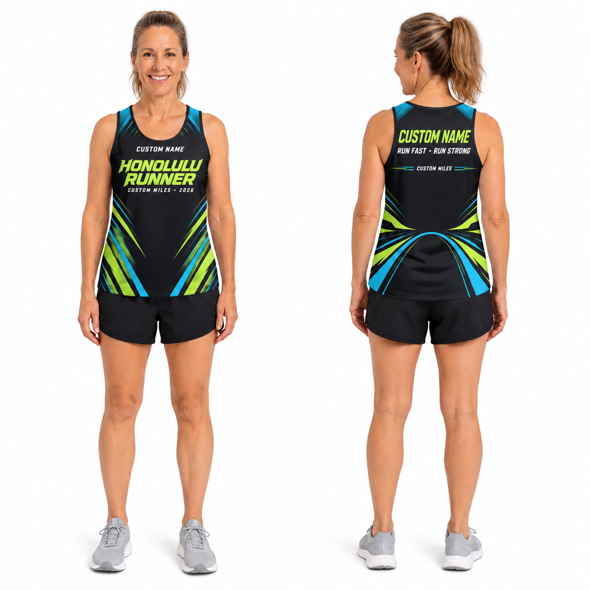 Custom Name Miles Honolulu Velocity Running Tank Top